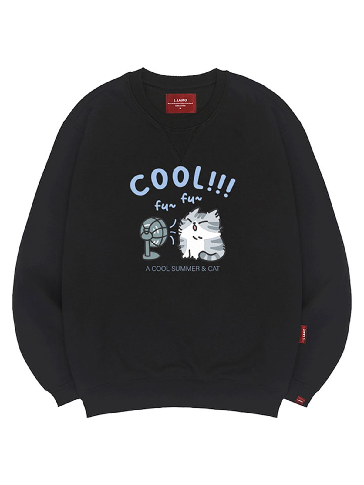 엘라모(LLAMO) COOL캣 맨투맨 남녀공용 빅사이즈 S~4XL