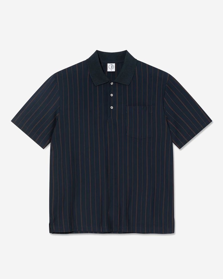 FANCY POLO SHIRT [NAVY/BROWN]
