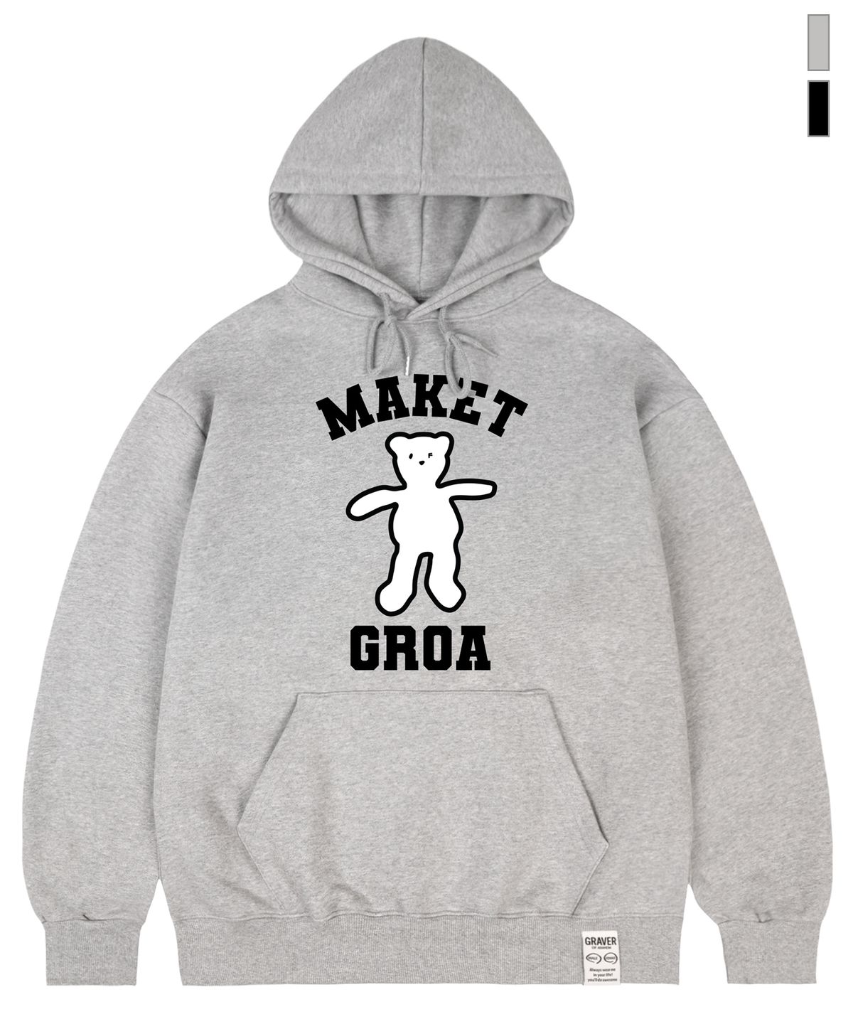 그레이버(GRAVER) [UNISEX]maket 베어 후드티_2color