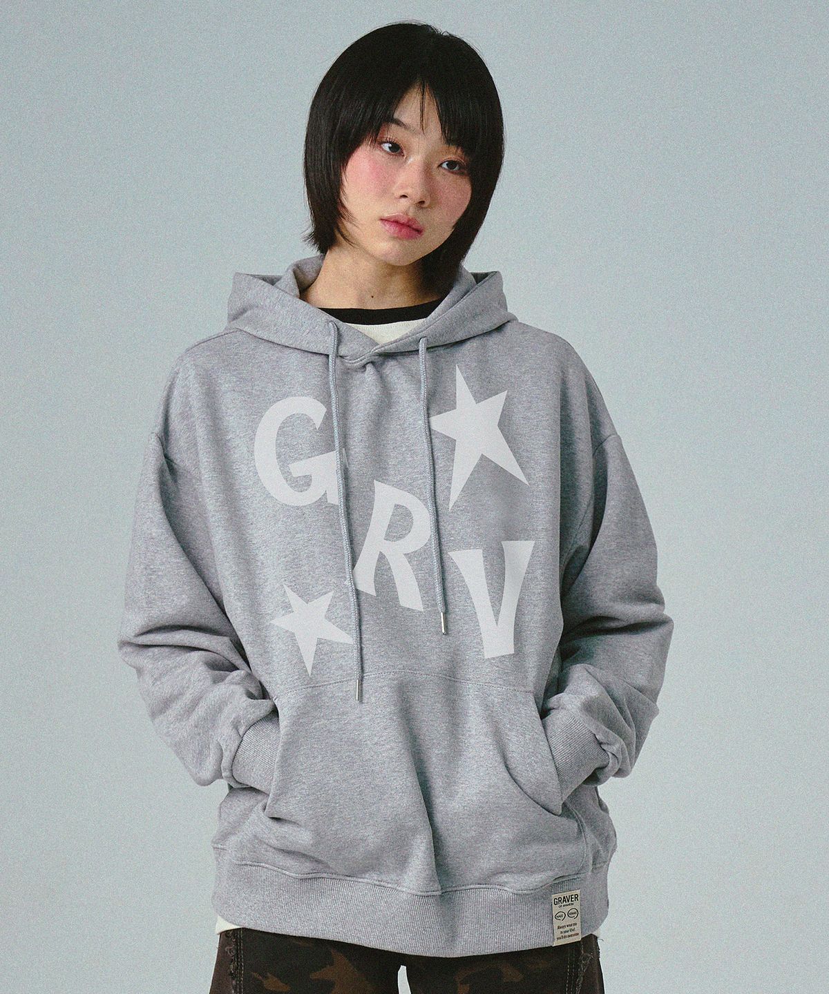 그레이버(GRAVER) [UNISEX]GRV스타 후드티_3color