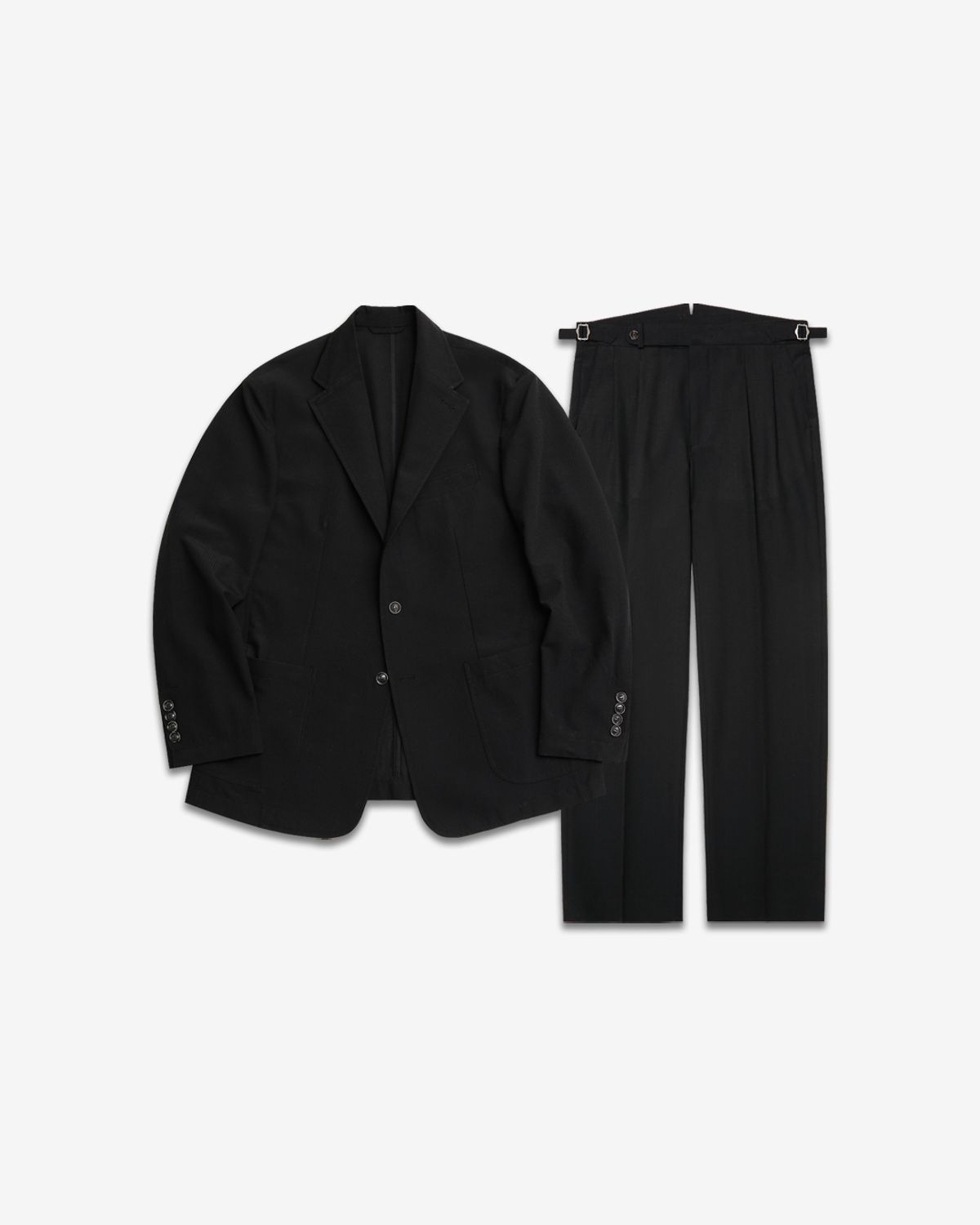 솔티(SORTIE) Summer Wool Seersucker Set-up (Black)