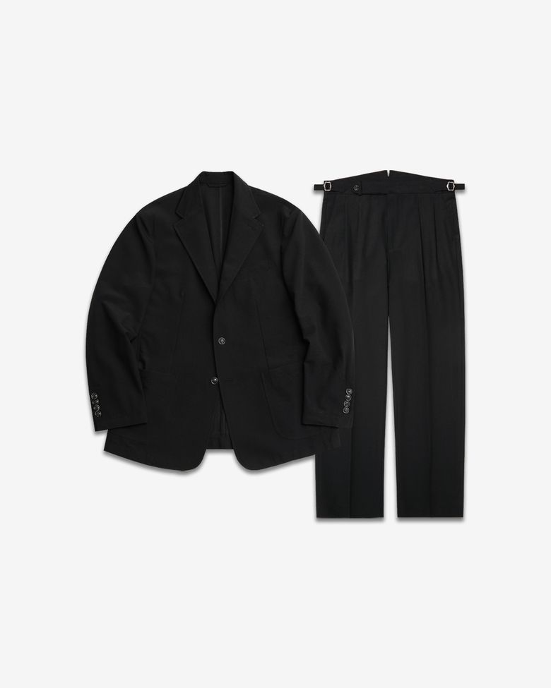 Summer Wool Seersucker Set-up (Black)