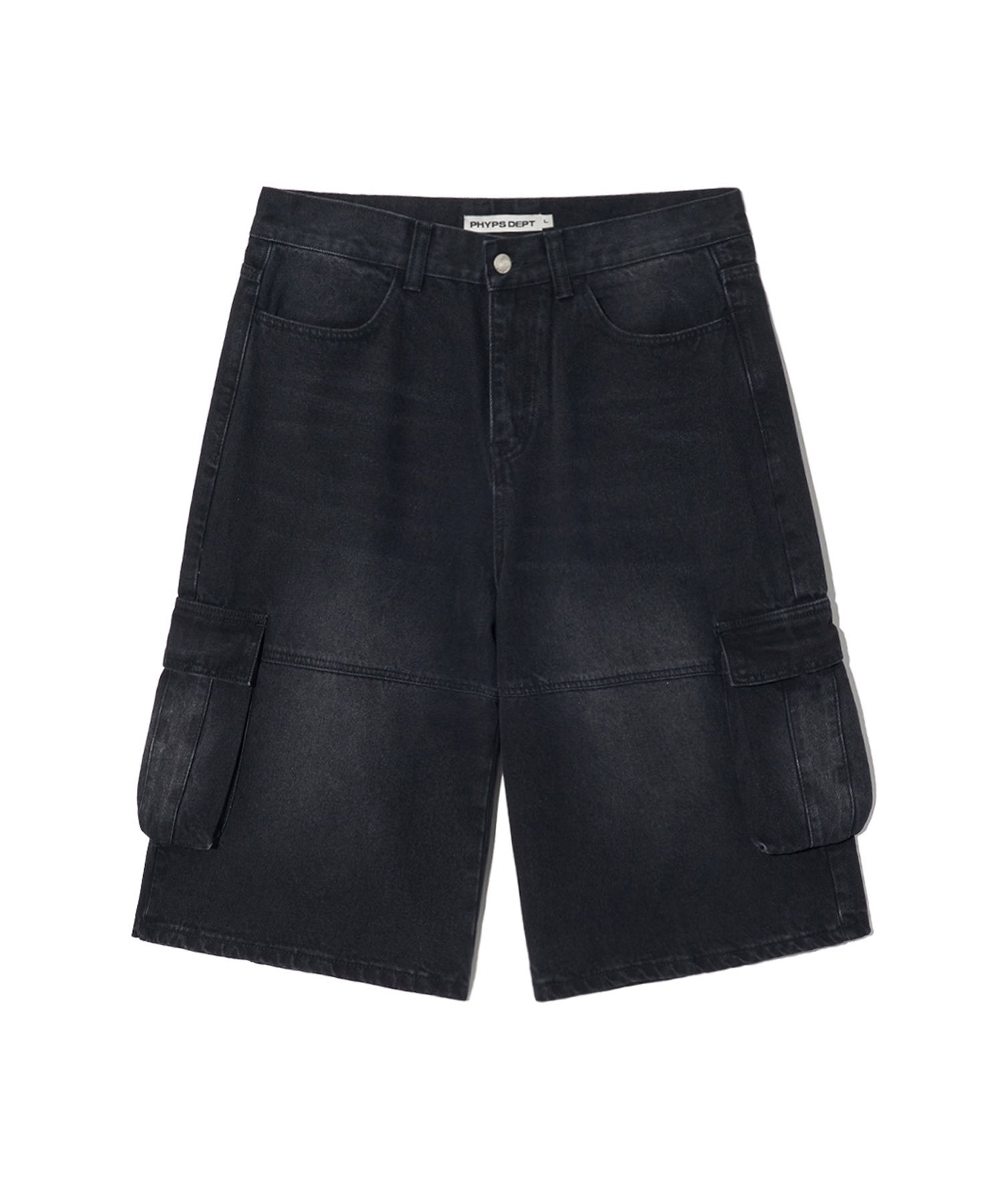 MUSINSA | PHYPS Bermuda Cargo Denim Pants_Black