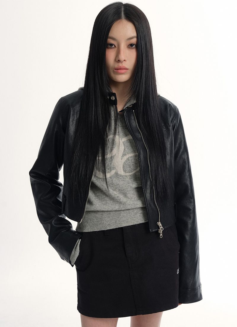 MUSINSA | ASON SLIM LEATHER JACKET