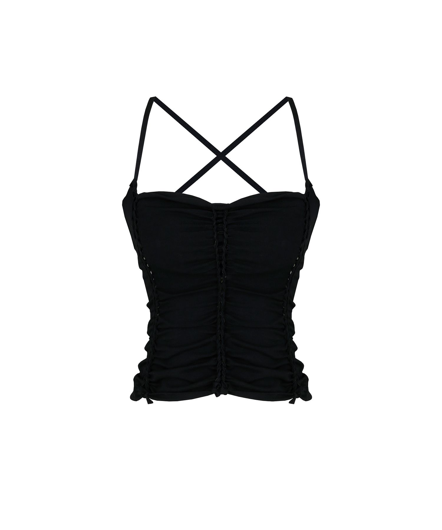 MUSINSA | KASHIKO Braided Sleeveless Black