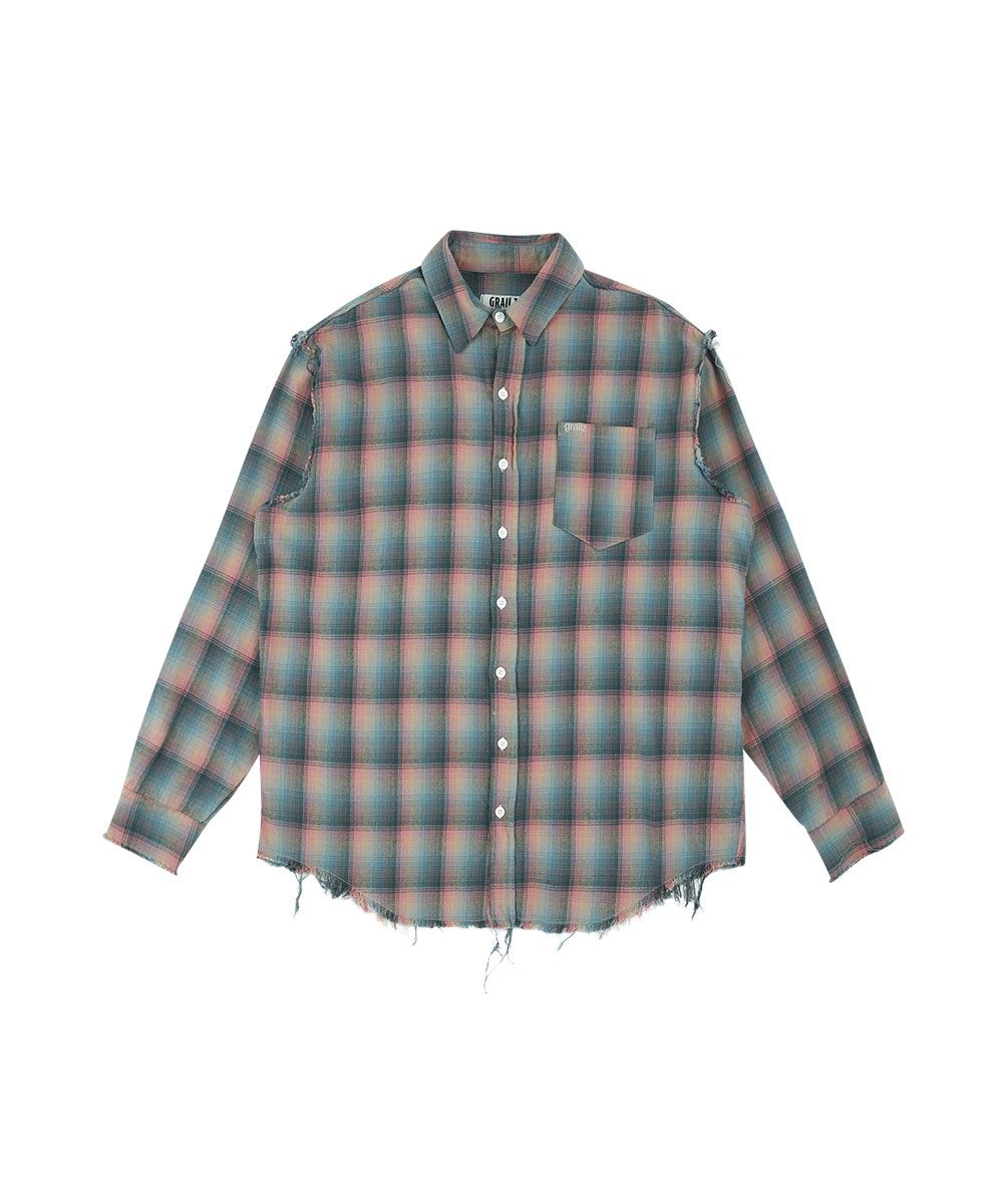 GRAILZ ■ DISTRESSED CHECK SHIRTS MUSINSA | GRAILZ DISTRESSED CHECK SHIRTS [MINT PINK]