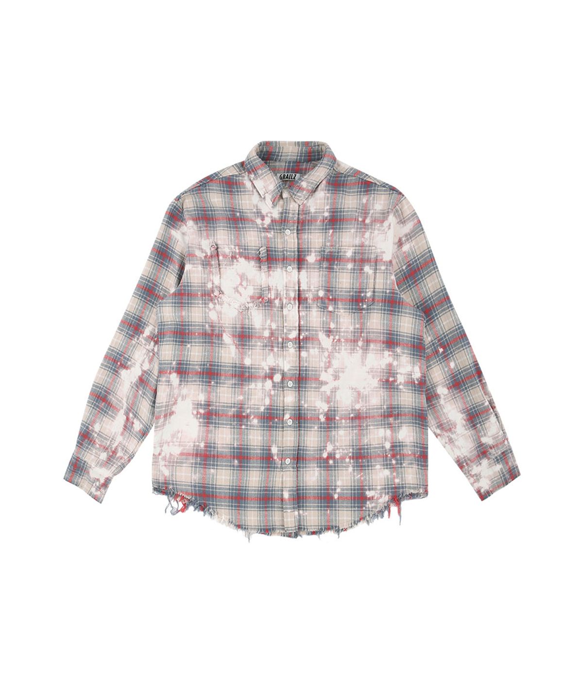 그레일즈(GRAILZ) BLEACHED PLAID SHIRTS [PINK]