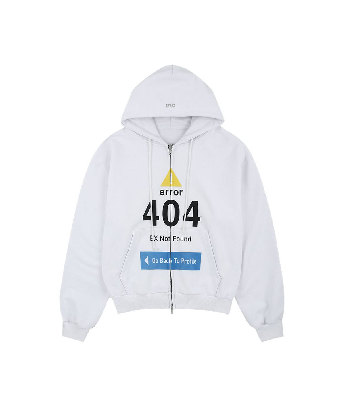 그레일즈(GRAILZ) ERROR 404 ZIP HOODIE [WHITE]