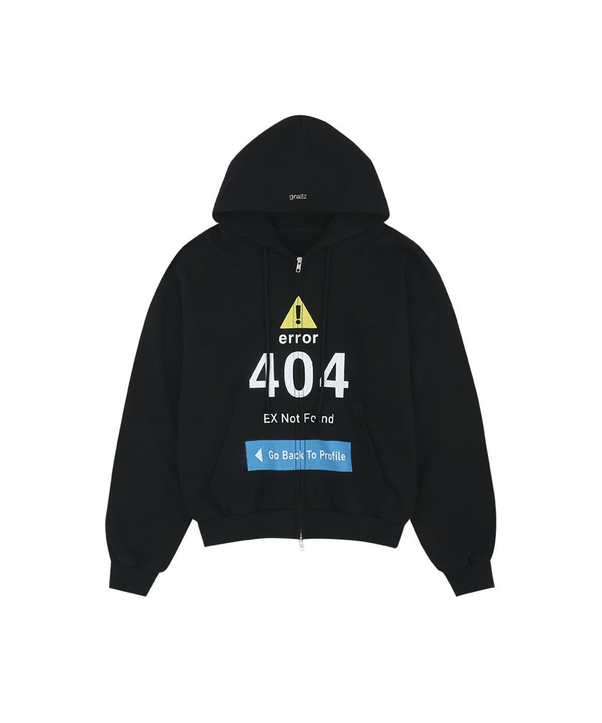 그레일즈(GRAILZ) ERROR 404 ZIP HOODIE [BLACK]