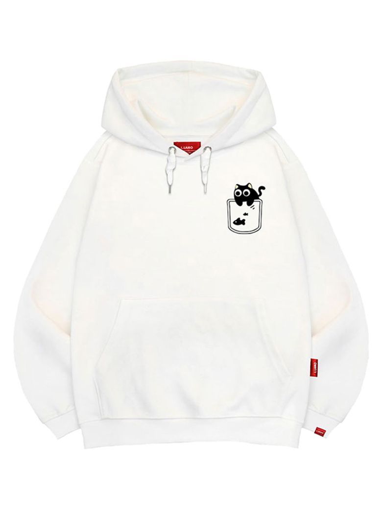 포켓-냥 후드티 남녀공용 빅사이즈 M~4XL