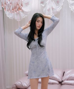 바스트라인 애프터눈 드레스(블루)