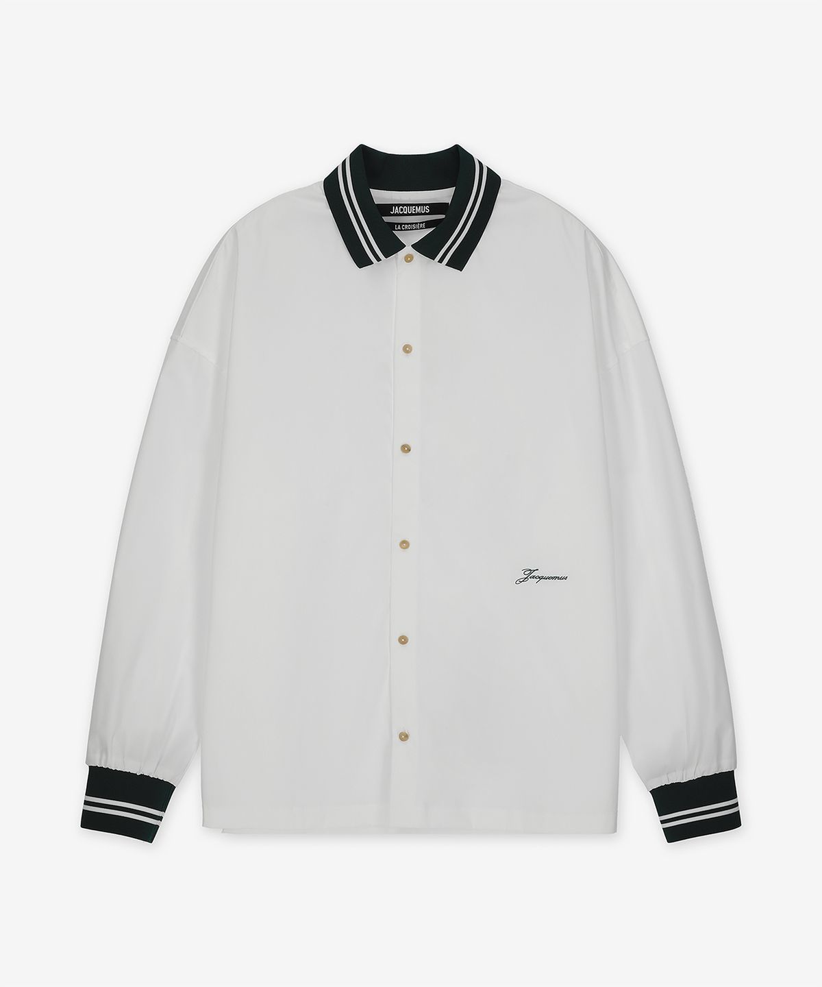 자크뮈스(JACQUEMUS) 라 슈미즈 베이스볼 셔츠 - 화이트 / 255SH1131454100