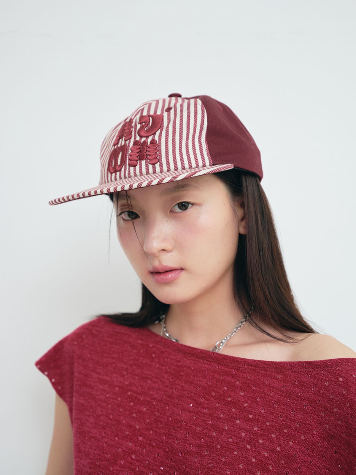 무음(MUWM) 워시드 구피 캡 Washed Goofy Cap (Red Stripe)