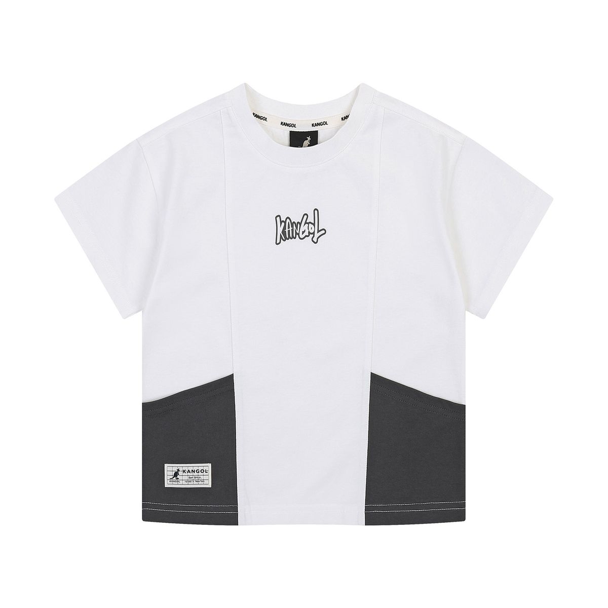 캉골키즈(KANGOL KIDS) 포켓 포인트 오버핏 쿨맥스 티셔츠 RB 0203 아이보리
