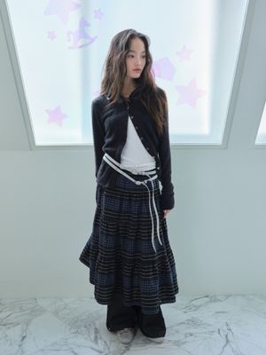 투웨이 버튼 셔링 스커트 2way Button Shirring Skirt (Black)