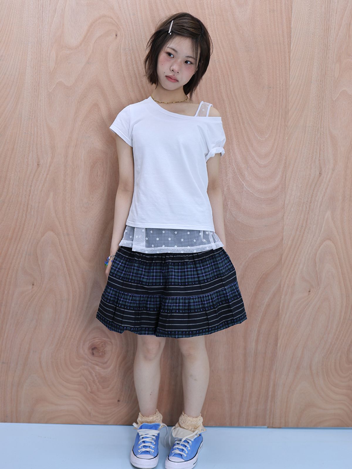 무음(MUWM) 투웨이 버튼 셔링 스커트 2way Button Shirring Skirt (Black)
