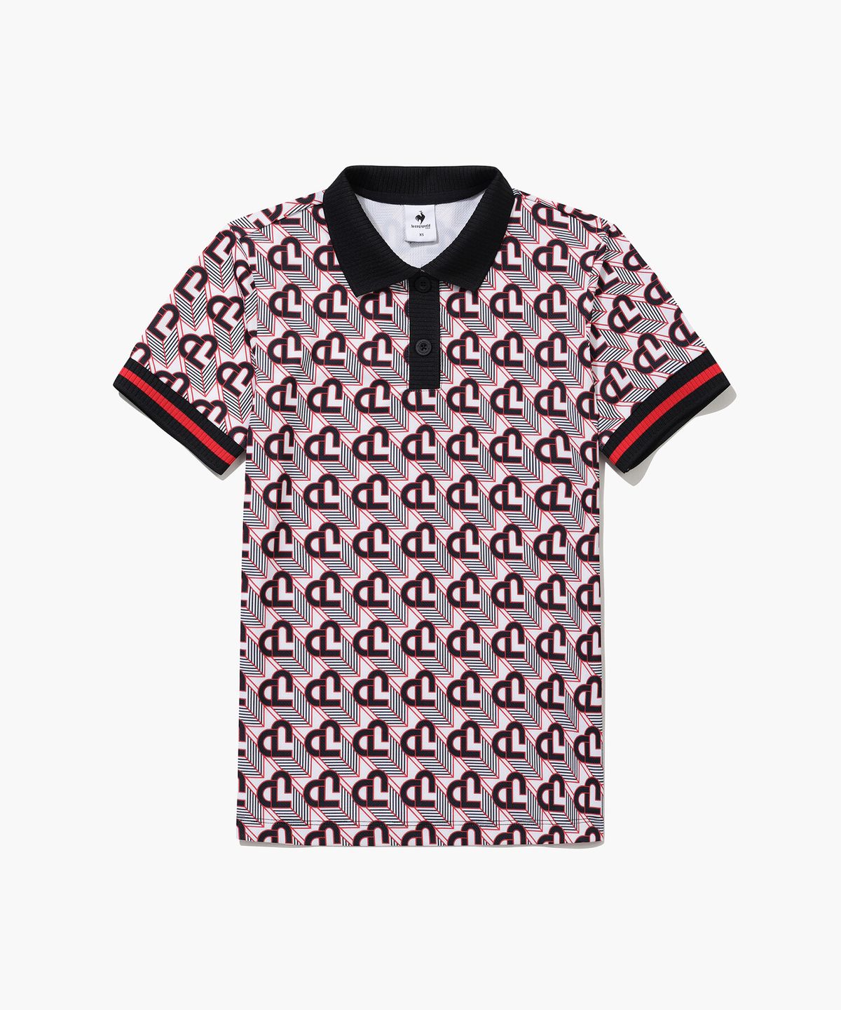 르꼬끄 골프(LECOQ GOLF) 여성 헤리티지 패턴 반팔 카라 티셔츠 (GQ122LTS33)