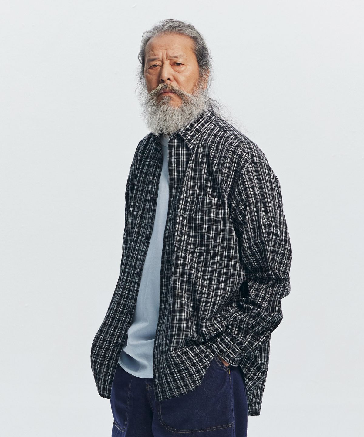 프리즘웍스(FRIZMWORKS) SEERSUCKER CHECKED SHIRT _ BLACK