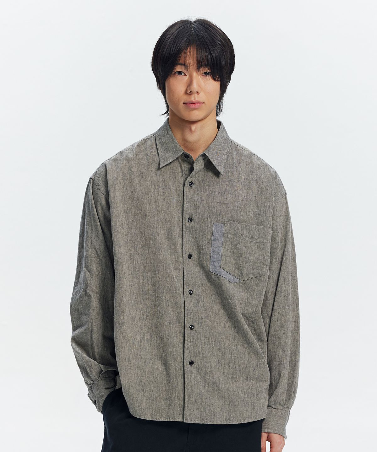 프리즘웍스(FRIZMWORKS) CLIPPING POCKET SHIRT _ BLACK