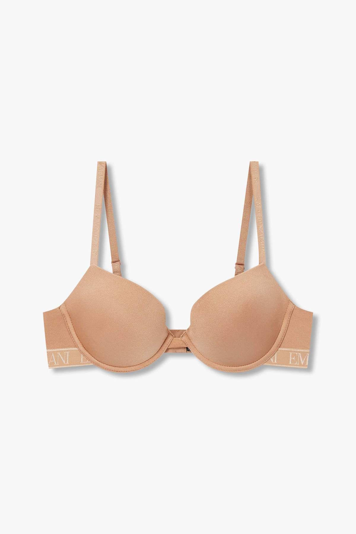 엠포리오 아르마니 언더웨어(EMPORIO ARMANI UNDERWEAR) 여성 자카드 밴딩 나일론 푸쉬업 브라_라이트 브라운 825185540