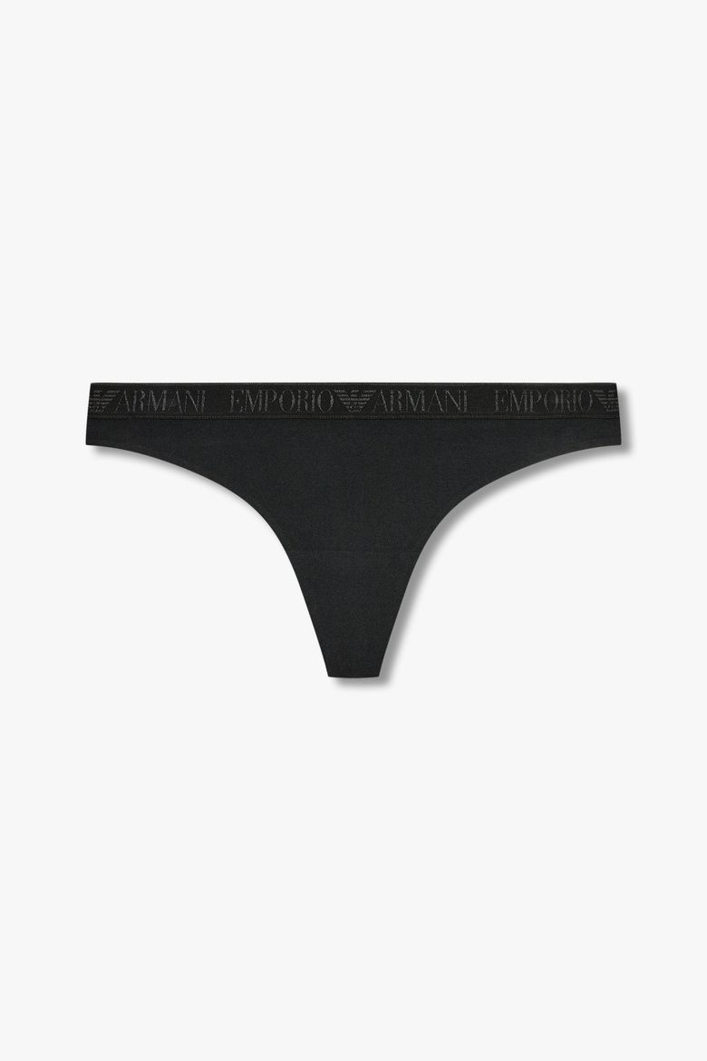 여성 자카드 밴딩 나일론 티팬티_블랙 825110542