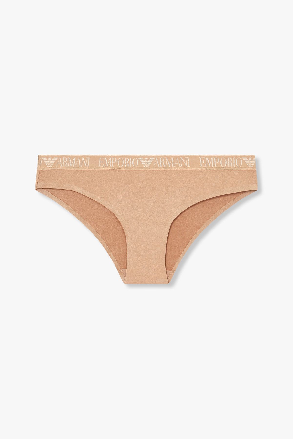 엠포리오 아르마니 언더웨어(EMPORIO ARMANI UNDERWEAR) 여성 자카드 밴딩 나일론 브리프_라이트 브라운 825111540
