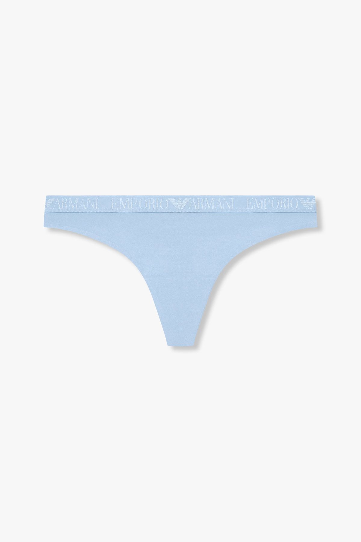 엠포리오 아르마니 언더웨어(EMPORIO ARMANI UNDERWEAR) 여성 자카드 밴딩 나일론 티팬티_라이트 블루 825110541