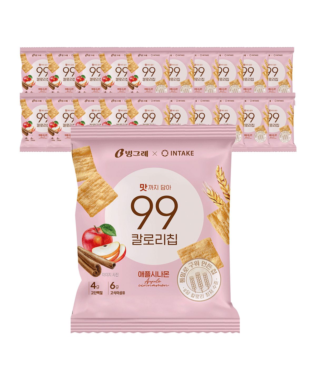 빙그레(BINGGRAE) 99칼로리칩 애플시나몬 20개