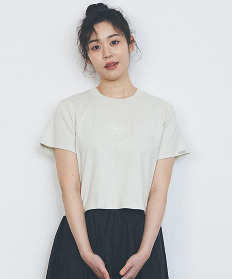 CU BIG SCRIPT WOMEN CROP S/S T-SHIRTS 더스트민트