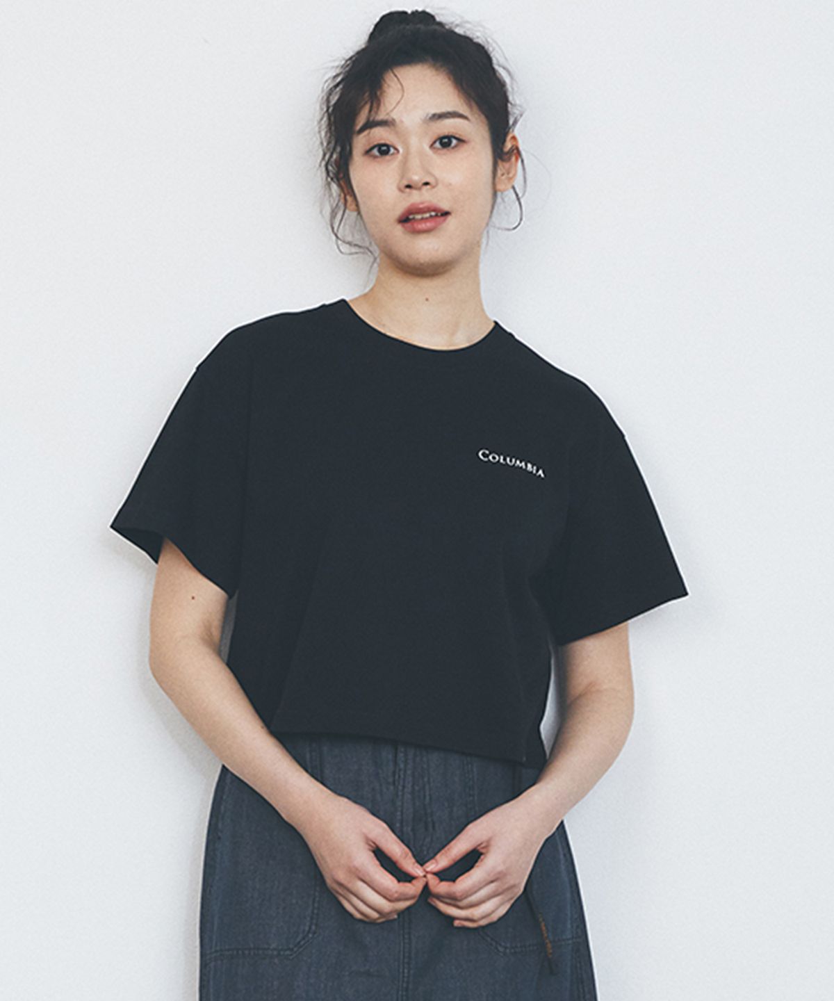 컬럼비아 유니버시티(COLUMBIA UNIVERSITY) CU SIG LOGO WOMEN S/S T-SHIRTS 블랙