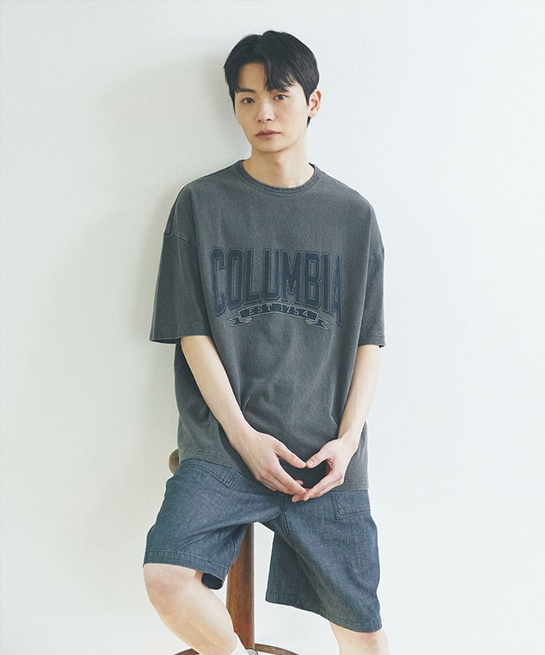 CU 80S VINTAGE CRACK LOGO GARAMENTS DYING S/S T-SHIRTS 차콜
