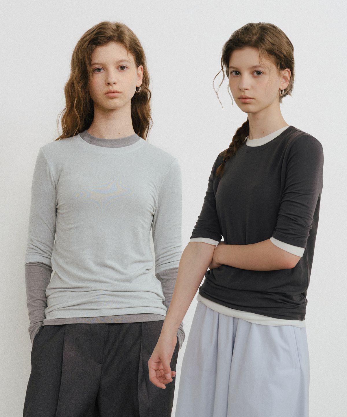 유라고(URAGO) Layered tencel t-shirt set