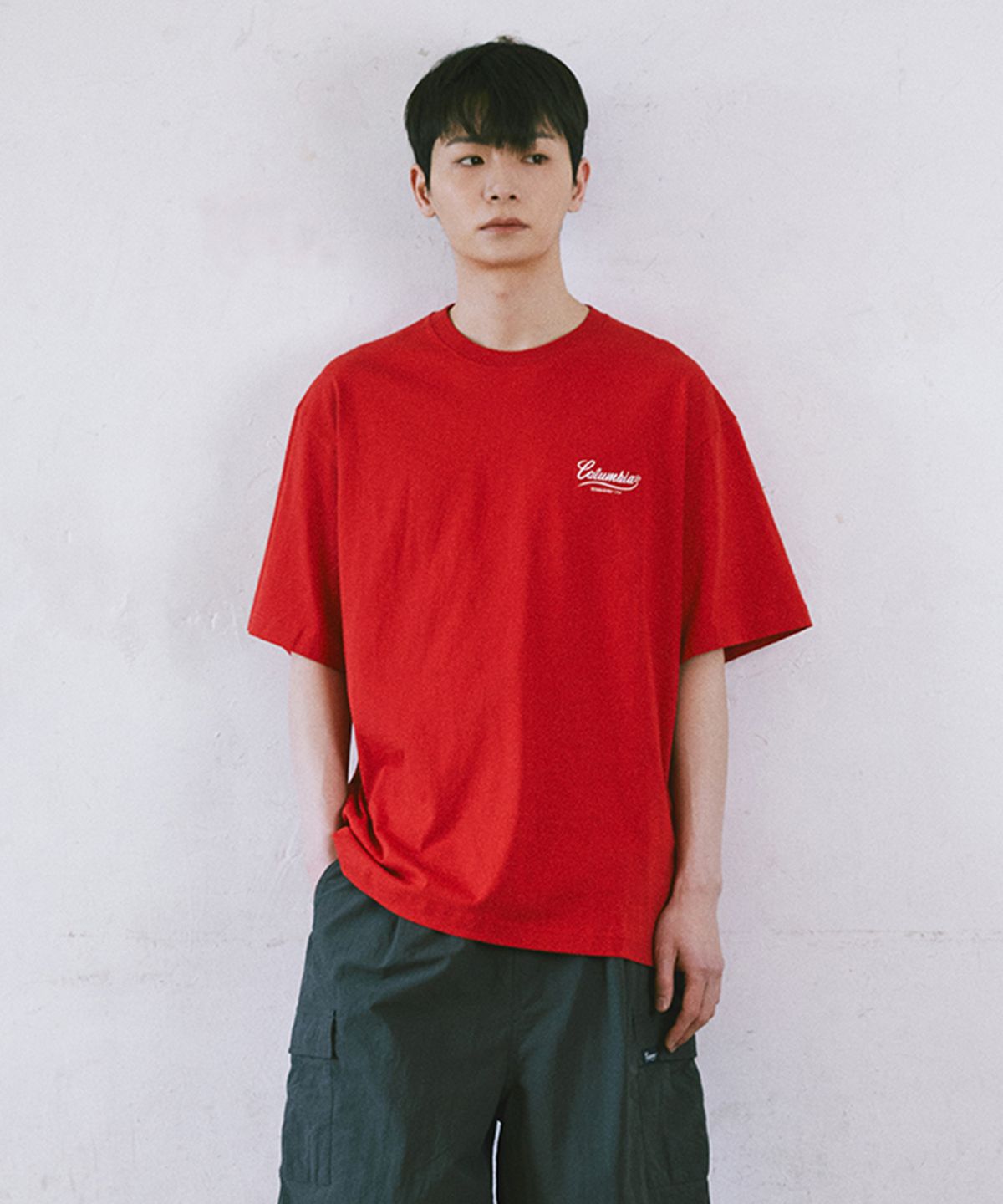 컬럼비아 유니버시티(COLUMBIA UNIVERSITY) NY STREET TAIL LOGO S/S T-SHIRTS 레드