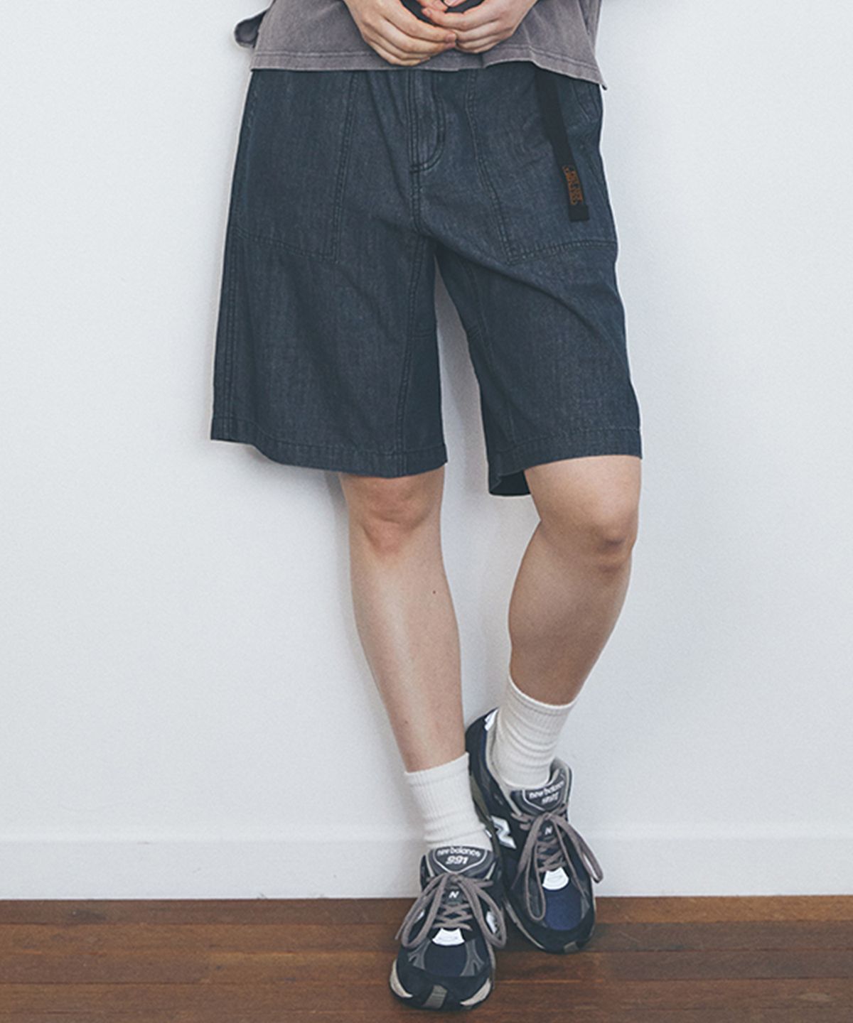 컬럼비아 유니버시티(COLUMBIA UNIVERSITY) COLUMBIA TRAJAN LABEL BELTED DENIM SHORTS PANTS 블랙데님
