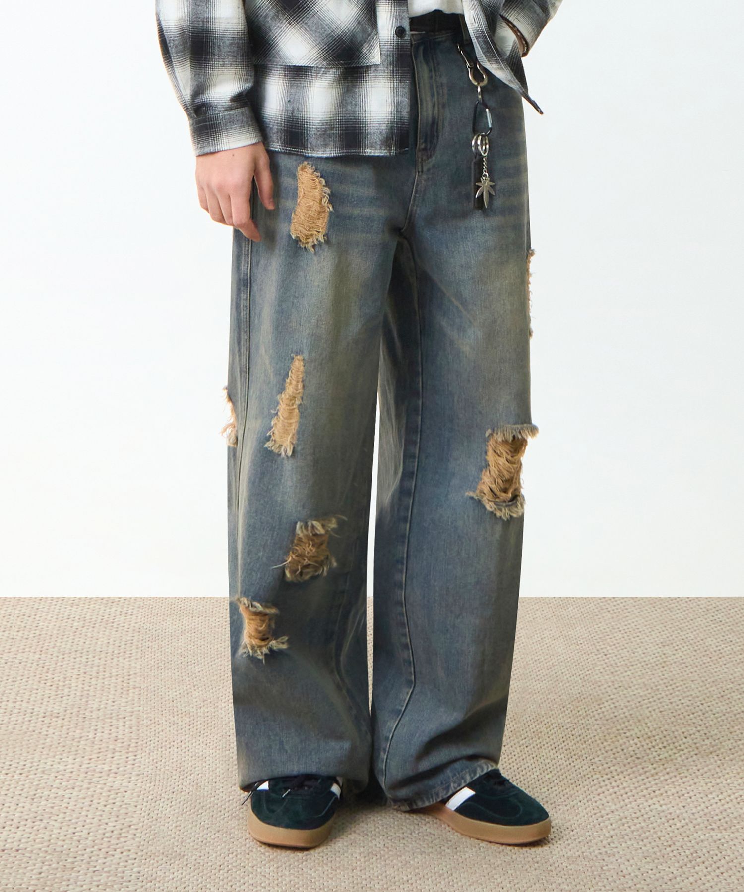 ★DIMITRI BLACK★ VLAD Washed Slash Denim Hooded Jacket Dust 牛仔連帽外套WASHED SLASH DENIM HOOD - plain-me 搭配美好的一天