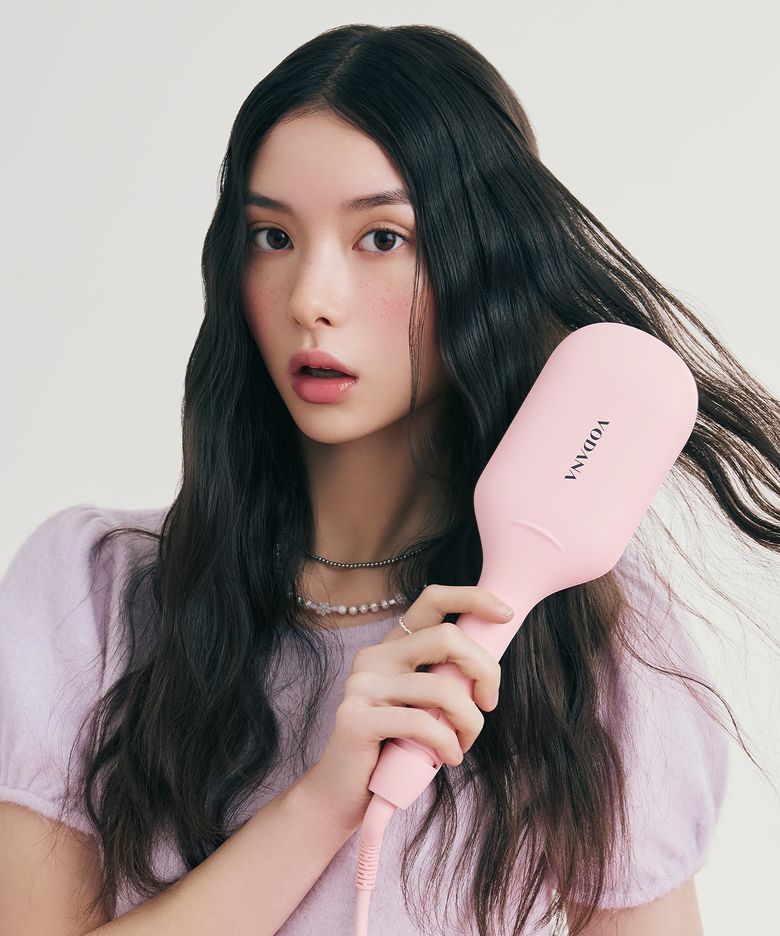 글로우 물결 고데기 40mm 파우더핑크