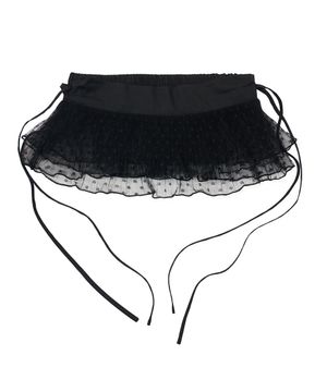 레이어드 폴카 도트 레이스 스커트