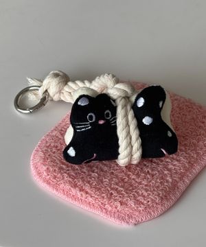 더블 도트 고양이 액막이 키링