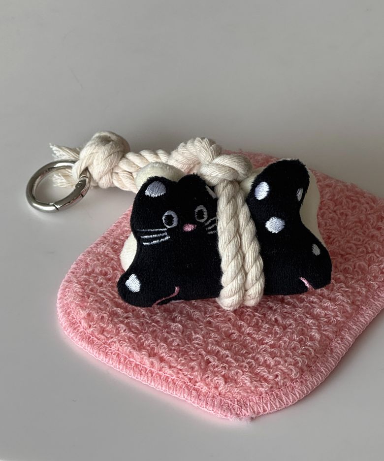 더블 도트 고양이 액막이 키링