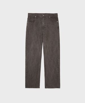 HERRINGBONE STRAIGHT PANTS BROWN