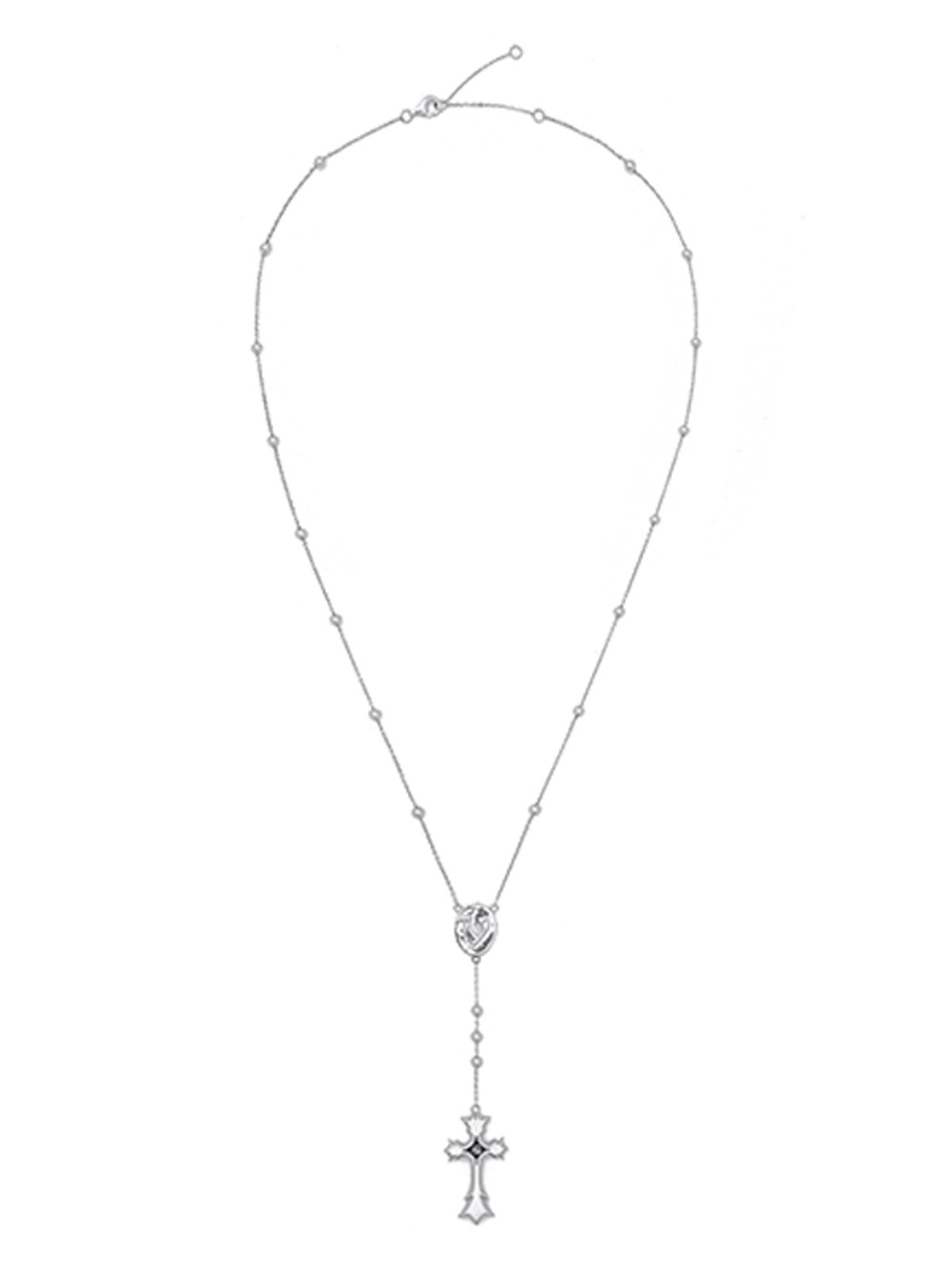 비바스튜디오(VIVASTUDIO) BLACK DIAMOND ROSARY NECKLACE [SILVER]
