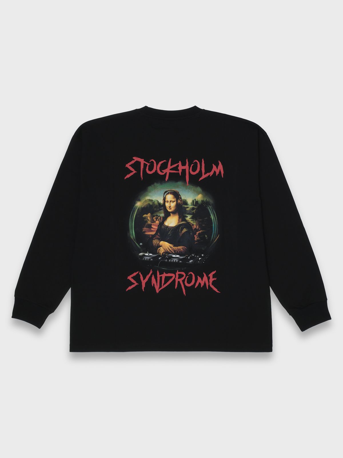 스톡홀름 신드롬(STOCKHOLM SYNDROME) DJ 모나리자 롱슬리브 티 - 블랙
