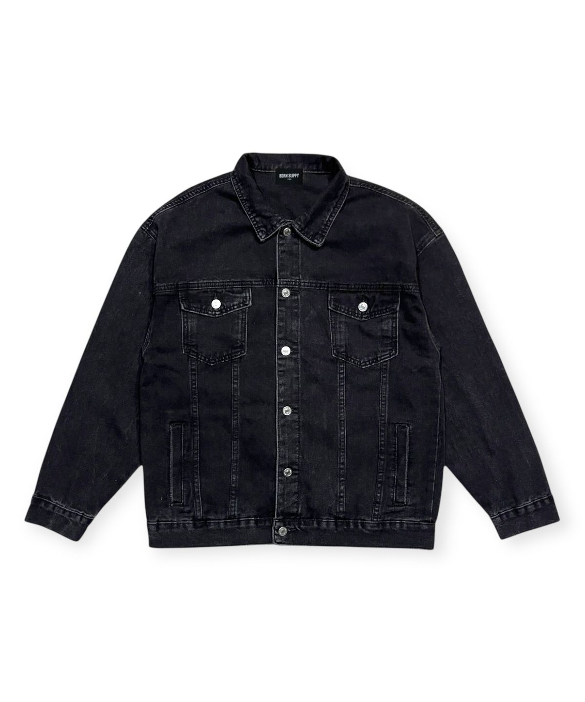 본슬리피(BORN SLIPPY) Basic Washing Denim Jacket (Black)