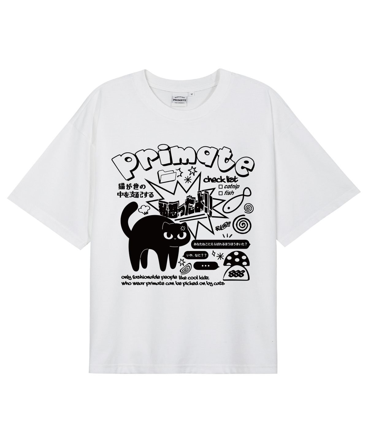 프라임에이트(PRIMATE) MAD CAT 오버핏 반팔티셔츠 11 COLORS