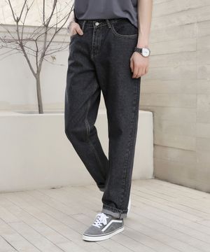 베이직 워싱 롱 일자 청바지