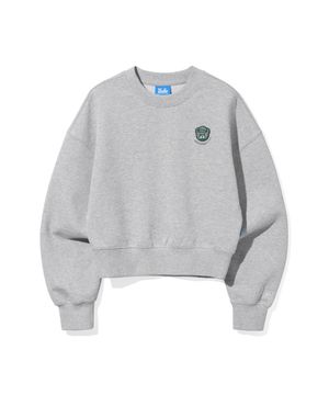 여성 곰돌이 세미크롭 스웨트셔츠[L-M-GREY](UB2LT50)