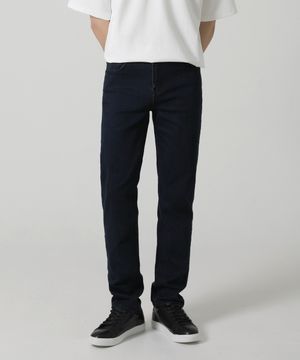 다크블루 스판 슬림 일자 청바지