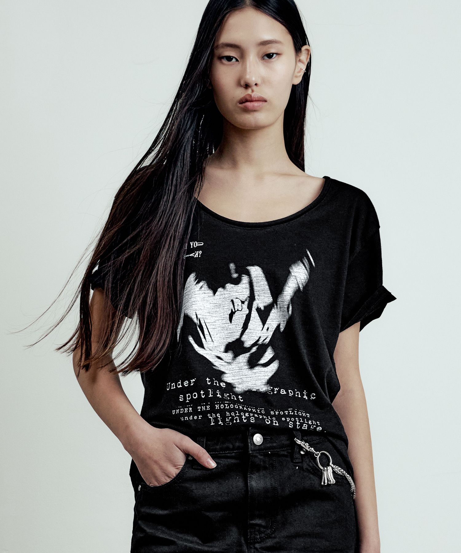 ★LMOOD★ W Electric Graphic Slub Uniq T-Shirt Black MUSINSA | LMOOD (W) Electric Graphic Slub Uniq T-Shirt Black