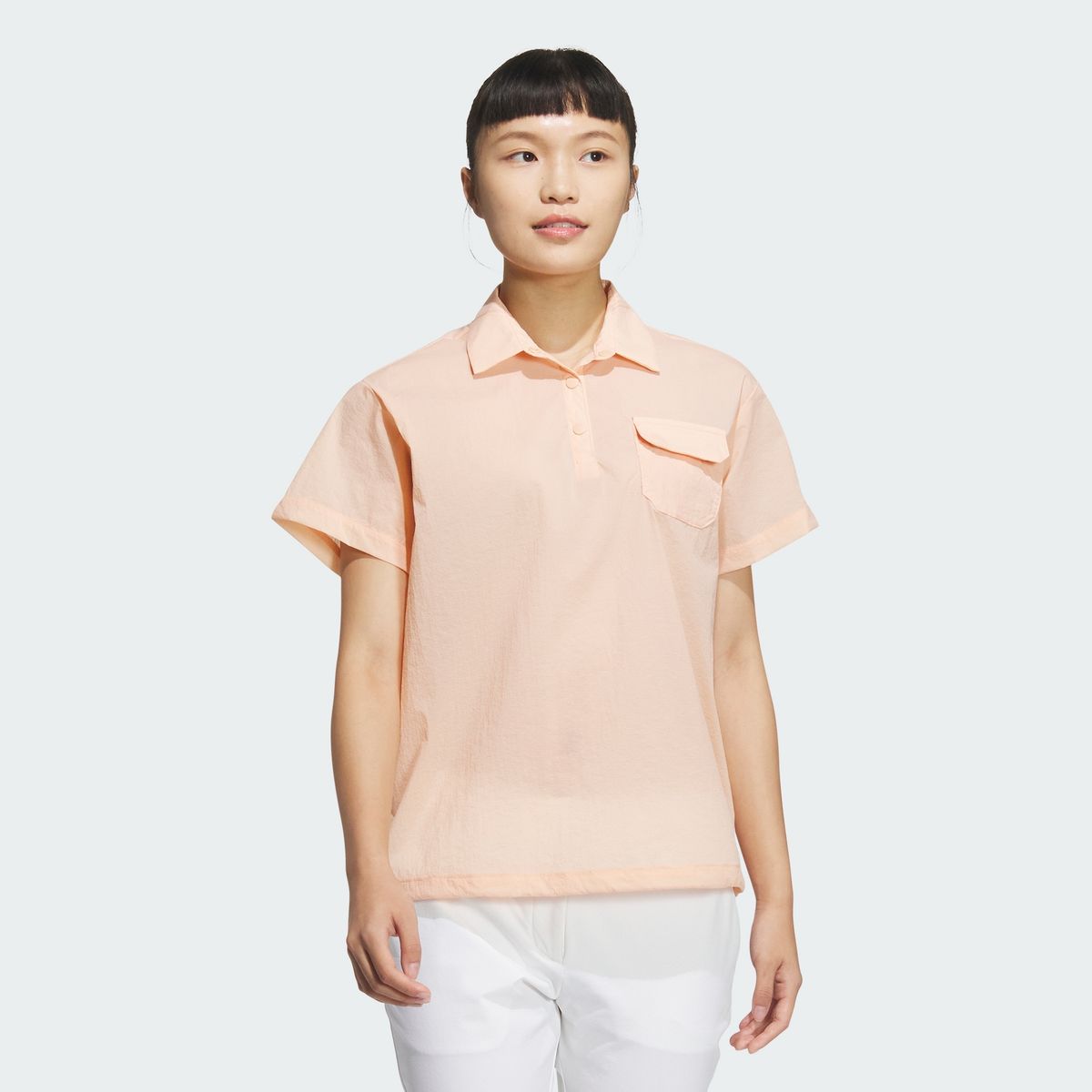 아디다스 골프(ADIDAS GOLF) 우븐 반팔 폴로 셔츠 JF4570