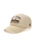 [카리나 착용] 바시티 빈티지 컬시브 스티치 언스트럭쳐 볼캡 NY (L.Beige)